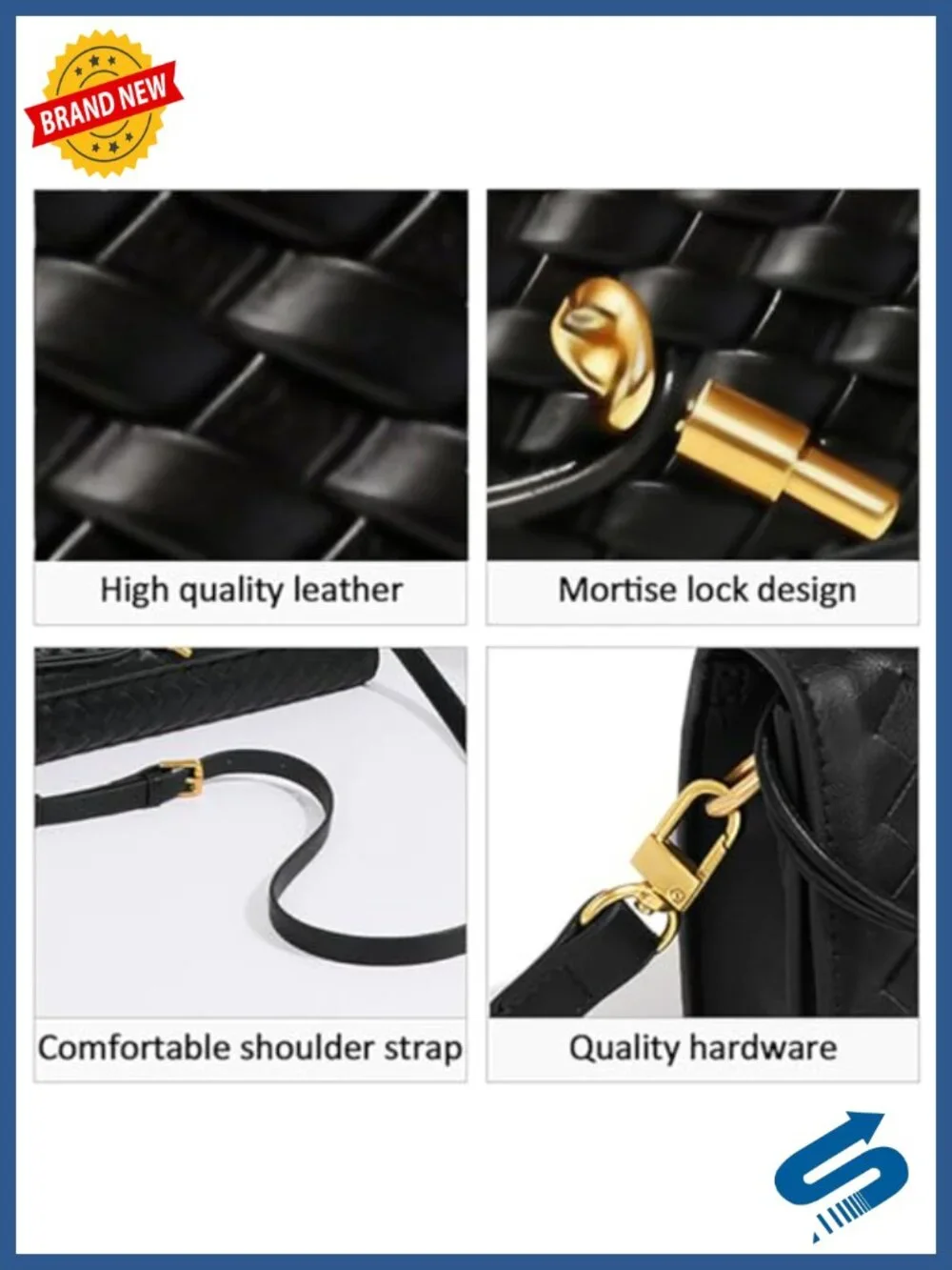 Vegan Leather Evening Clutch Satchel Crossbody Shoulder Handbag Women